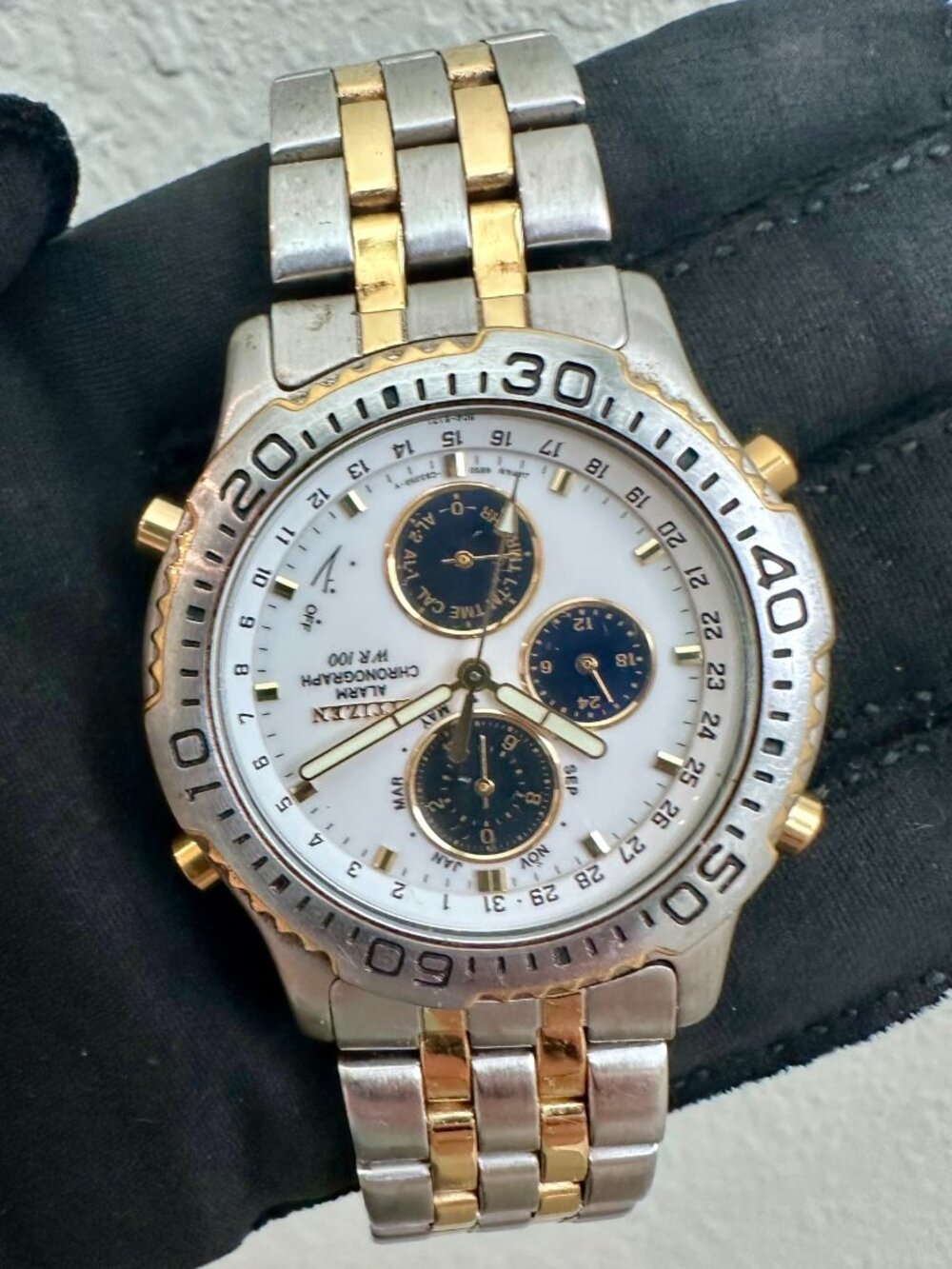 6850-G81406 K CITIZEN ECO DRIVE CHRONO BRACELET WATCH FOR MEN (V9)